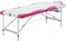 vidaXL - Massagetafel - inklapbaar - 3 - zones - aluminium - wit - en - roze