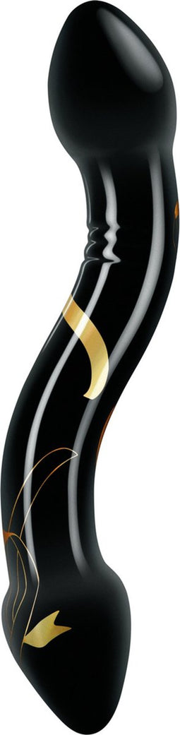 Secret Kisses Dildo Love Toy 7.5" Handblown Double Ended Zwart