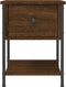 vidaXL - Nachtkastje - 34x35,5x45 - cm - bewerkt - hout - bruin - eikenkleur
