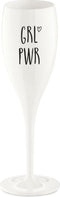 Koziol Champagneglas - Opdruk CHEERS NO. 1 GRL PWR - 100 ml - Cotton white - Set van 6