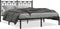 vidaXL - Bedframe - met - hoofdbord - metaal - zwart - 150x200 - cm