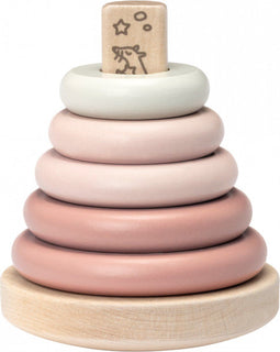 Micki Houten stapelring (roze).