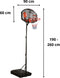 Garlando - Basketbalpaal - Memphis - 190 cm tot 260 cm hoog - Verstelbaar - Basketbalring - Verplaatsbaar - Streetart - Basketbal voor binnen en buiten