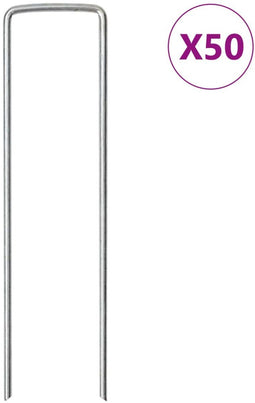 vidaXL - Grondharingen - 50 - st - U-vormig - 15x3,5 - cm - gegalvaniseerd - staal