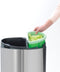 Brabantia Touch Bin New - Afvalemmer 23+10 Liter - Soft-Touch opening - Zwart