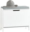 SoBuy FSR151-K-W - Schoenenbank - Opbergruimte met Kussen - Wit