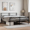 vidaXL - Bedframe - met - hoofd- - en - voeteneinde - metaal - zwart - 135x190 - cm