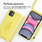 iMoshion Hoesje Geschikt voor iPhone 11 Hoesje Met Koord - iMoshion Siliconen design hoesje met koord - Geel / Flower Yellow
