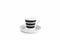 Salt&Pepper Stripes Kop en Schotel - 0,19 l - 14,5 cm - zwart - 4 stuks