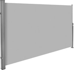 Uitschuifbaar aluminium windscherm - 160 x 300 cm - grijs (401524)