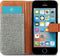 iMoshion Hoesje Geschikt voor iPhone SE (2016) / 5 / 5s Hoesje Met Pasjeshouder - iMoshion Luxe Canvas Bookcase - Grijs