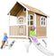 AXI Tom Speelhuis in Bruin/Wit - Met Verdieping en Witte Glijbaan - Speelhuisje voor de tuin / buiten - FSC hout - Speeltoestel voor kinderen