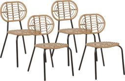 PRATELLO - Tuinstoel set van 4 - Naturel - PE rotan