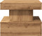 vidaXL - Salontafel - met - LED-verlichting - 50x50x40cm - artisanaal - eikenkleur