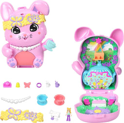 Polly Pocket Theefeestje Konijn - Compacte Speelset - Inclusief 1 micropop en 10 accessoires