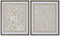 Canvas Home ESPRIT Wit Beige Blad van een plant Stads 50 x 4 x 60 cm (2 Stuks)