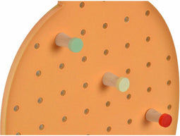 Kapstok DKD Home Decor 21,5 x 1 x 37,5 cm Hout Oranje ananas Tropisch