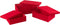 J-Line doos Rechthoekig - fluweel/papier - rood - 3 stuks