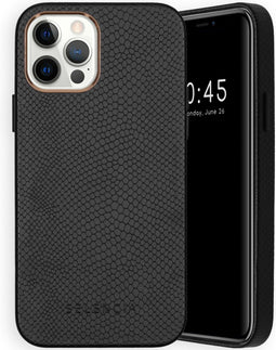 Selencia Hoesje Geschikt voor iPhone 12 Pro / 12 Hoesje - Selencia Gaia Slang Backcover - Zwart