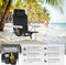 tectake® Strandstoel Coral - Opvouwbare Campingstoel - 5-voudig Verstelbare Rugleuning - Zwart