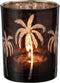 J-Line windlicht Palmboom - glas - bruin - extra large