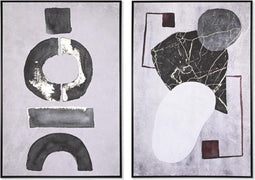 Schilderij DKD Home Decor 83 x 4,5 x 122,5 cm 83 x 4,5 x 123 cm Abstract Modern (2 Stuks)