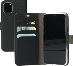 Mobiparts iPhone 11 Pro - Wallet Case - Saffiano motief - Zwart