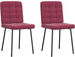 vidaXL - Eetkamerstoelen - 2 - st - fluweel - wijnrood