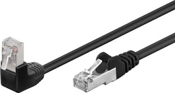 FTP CAT5e Gigabit Netwerkkabel - 1 kant haaks - CCA - 0,5 meter - Zwart