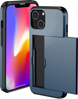 imoshion Hoesje Geschikt voor iPhone 13 Hoesje - Ruimte voor 2 pasjes - imoshion Backcover met pasjeshouder - Donkerblauw