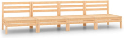 vidaXL - 4-delige - Loungeset - massief - grenenhout