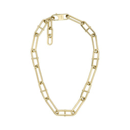 Fossil Damesketting - Schakelketting - Goudkleurig Staal - 37 cm