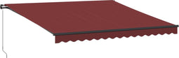vidaXL - Luifel - handmatig - uittrekbaar - 400x350 - cm - bordeauxrood