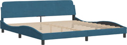 vidaXL - Bedframe - met - hoofdeinde - fluweel - blauw - 200x200 - cm