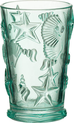 J-Line waterglas Zee - drinkglas - glas - azuur - 12 stuks