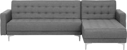 ABERDEEN - Hoekslaapbank - Lichtgrijs - Links - 267 cm - Polyester