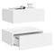 Woltu Nachtkastje met Lade Set van 2 - Wandgemonteerd, Wit - 40x30x14 cm