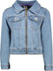 B.Nosy Y302-5340 - Meisjes Vest - Jeansjack met ritssluiting en pofmouwen - Maat 104