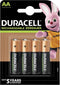 Duracell Stay Charged - Oplaadbare Batterijen AA 2400 mAh - Laag zelfontlading (4 stuks)