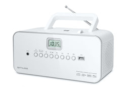 Muse M-28 RDW - Draagbare Radio/CD/MP3-speler - FM-radio met 30 voorkeuzezenders - Wit