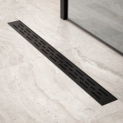 Mirlux Douchegoot - 80 cm - RVS 304 - Mat zwart - Standaard rooster