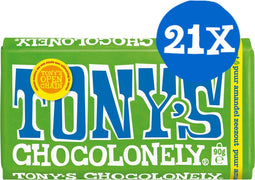 Tony's Chocolonely - Puur Amandel Zeezout Chocolade - 90 gram - (21 stuks)