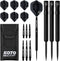 KOTO Sting Black PVD - Steeltip dartpijlen - 90% tungsten 25 gram met grip en dartwallet (3 stuks)