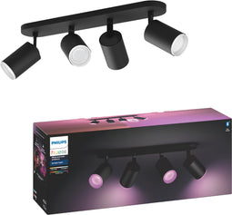 Philips Hue Fugato - Plafondlamp - 4x GU10 - Smart verlichting - Zwart