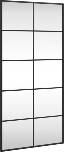 vidaXL - Wandspiegel - rechthoekig - 50x100 - cm - ijzer - zwart