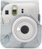 Fujifilm instax Mini 12 Bundel - Instant camera + 1 x 10 stuks film, cameratas & stickers - Clay White & Marble