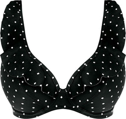 Jewel Cove - High Apex Bikinitop - Diepe halslijn met J-haaksluiting - Zwart