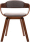 vidaXL - Eetkamerstoel - gebogen - hout - en - stof - taupe