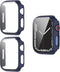 Full Cover Case Bumper Set Geschikt Voor Apple Watch Series 8 / 7 45mm - Bescherm Hoes 360 Graden - 2 Stuks - Donkerblauw