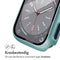 Full Cover Hardcase voor de Apple Watch Series 7 / 8 / 9 - 45 mm - Donkergroen